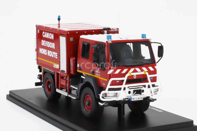 Alerte Renault Midlum Tanker Truck Cdhr Sdis 59 Camion Devidoir Hors Route Sapeurs Pompiers 2007 1:43 Červená Žlutá