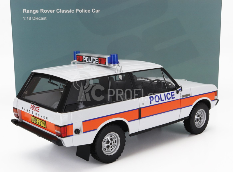 Almost-real Land rover Range Rover Police 1980 1:18 Bílá Oranžová Modrá