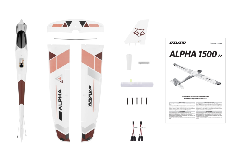 RC letadlo Alpha 1500 V2 ARF, červená