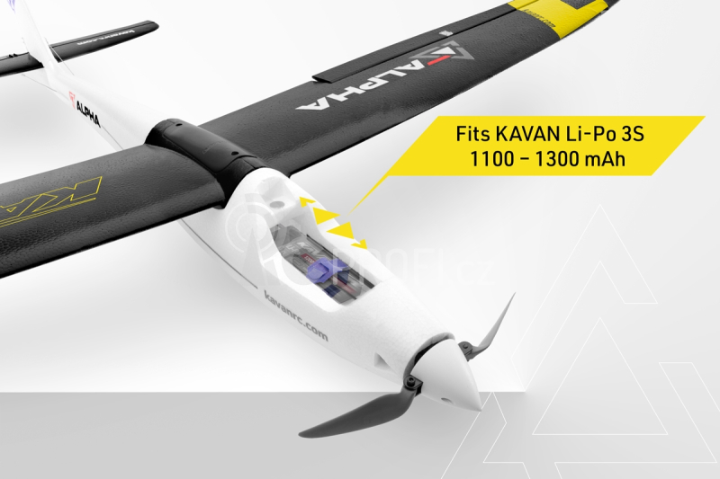 RC letadlo Alpha 1500V2 RTF(M1), černá