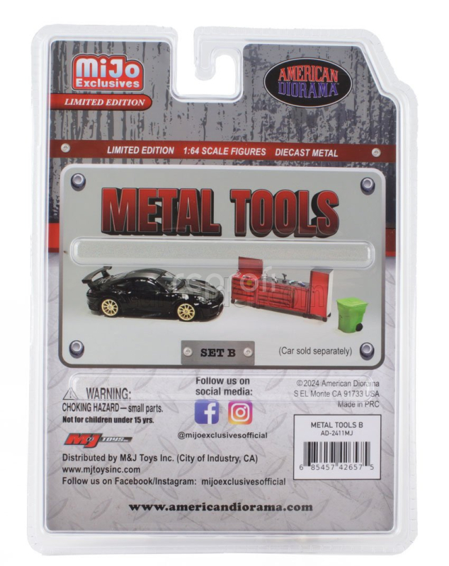 American diorama Accessories Set Officina Garage Tool 1:64 Červená Zelená