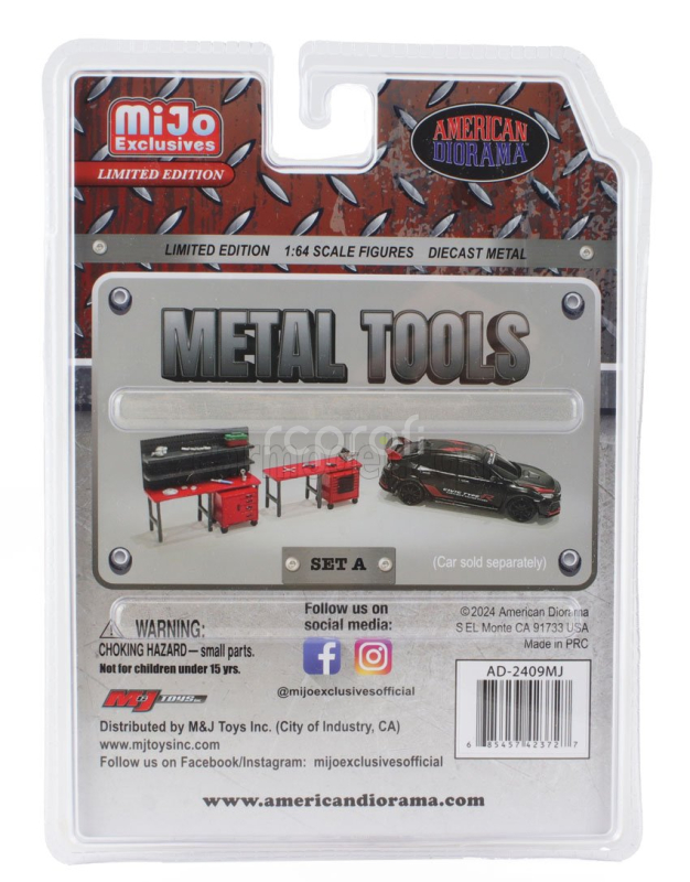 American diorama Accessories Set Officina Garage Tool 1:64 Šedá Červená