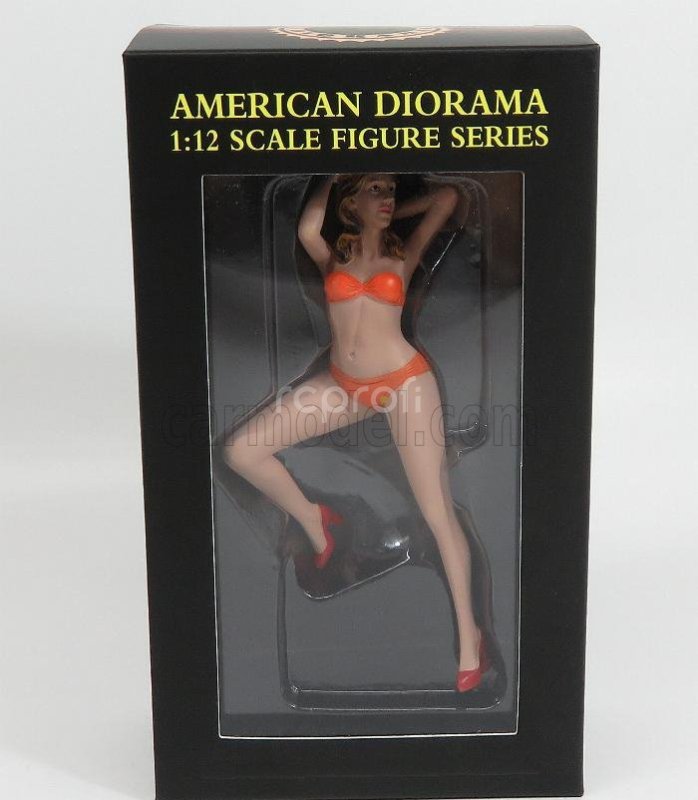 American diorama Figures Cindy - Hot Bike Model - Motorcycle Not Included 1:12 Růžovo Oranžová