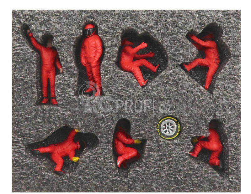 American diorama Figurky mechaniků F1 Pit-stop Set 2 2022 1:43, červená