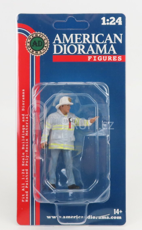 American diorama Figures Firefighters - Fire Captain 1:24 Šedomodrá