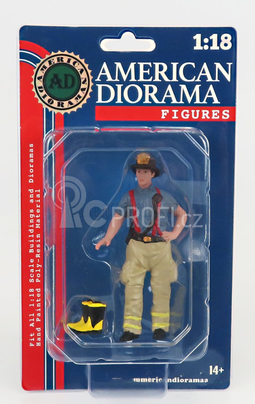 American diorama Figures Firefighters - Getting Ready 1:18 Modrá Bílá