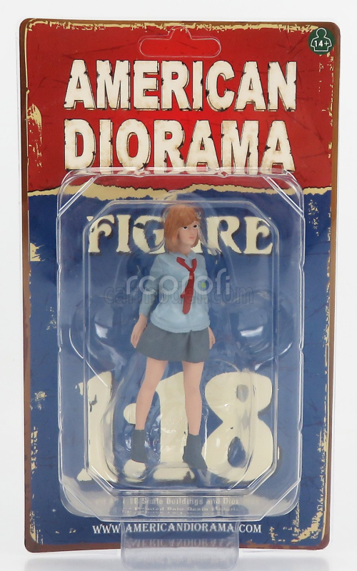 American diorama Figures Girl Car Meet 1 - Figure V 1:18 Světle Modrá Šedá