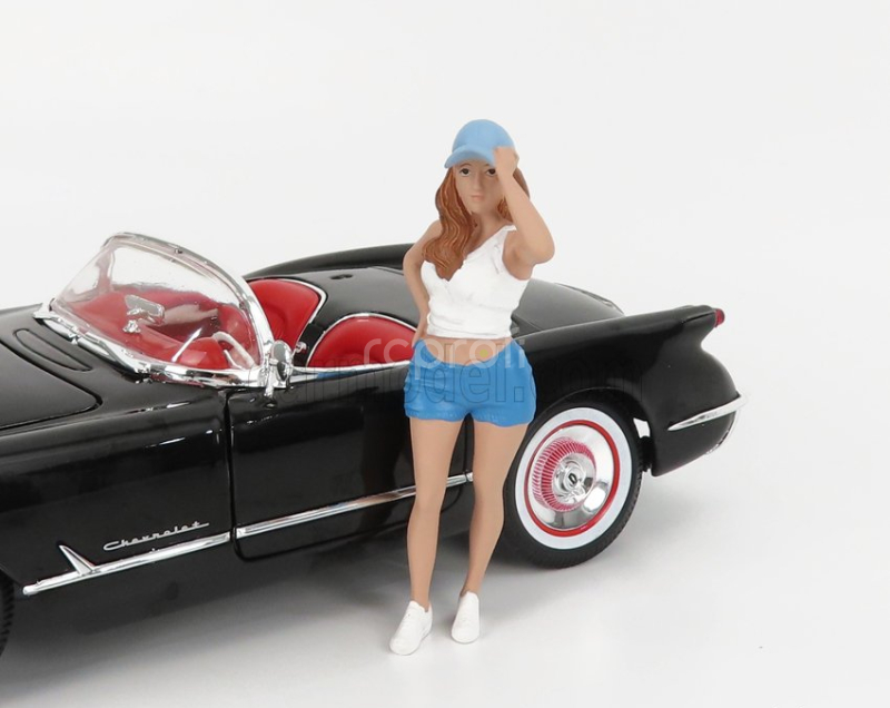 American diorama Figures Girl Car Meet 2 - Figure Iii 1:18 Bílá Modrá