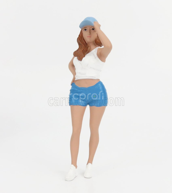 American diorama Figures Girl Car Meet 2 - Figure Iii 1:18 Bílá Modrá