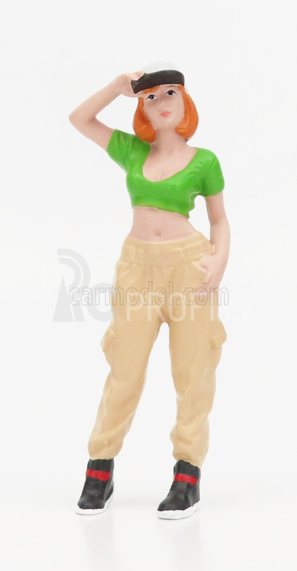 American diorama Figures Girl Hip Hop - 1 1:24 Bílá Zelená
