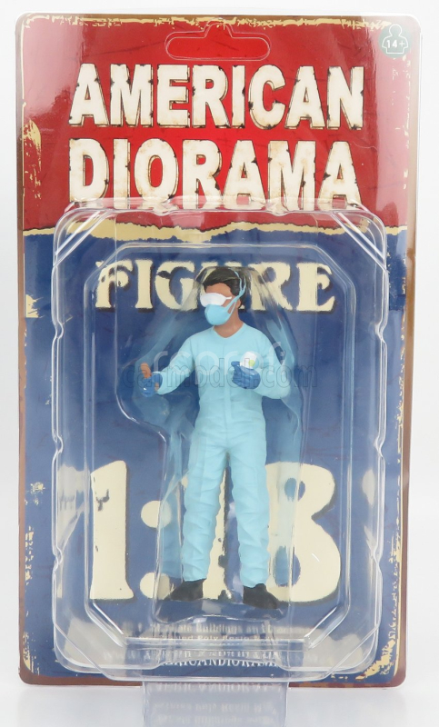 American diorama Figures Man - Hazmat Crew Figure Ii 1:18 Světle Modrá