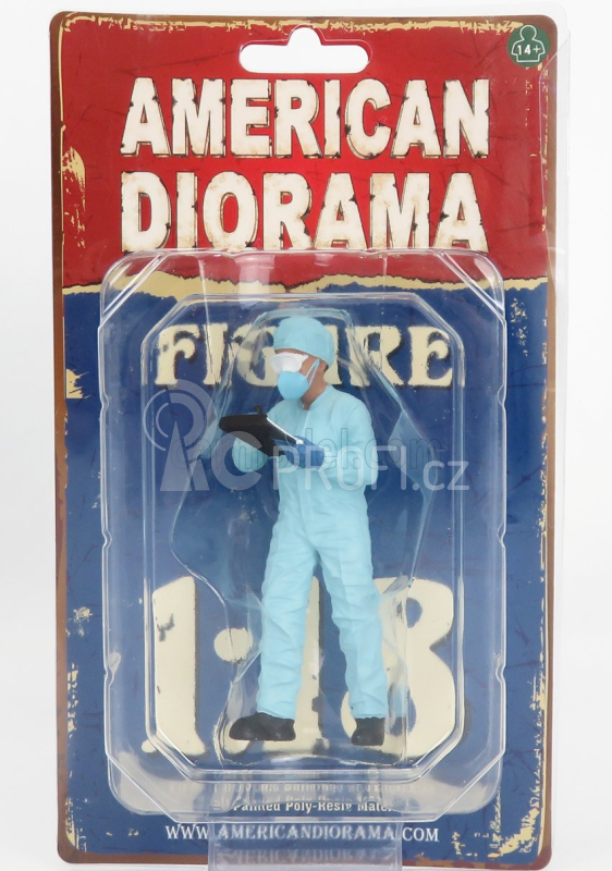 American diorama Figures Man - Hazmat Crew Figure Vi 1:18 Světle Modrá
