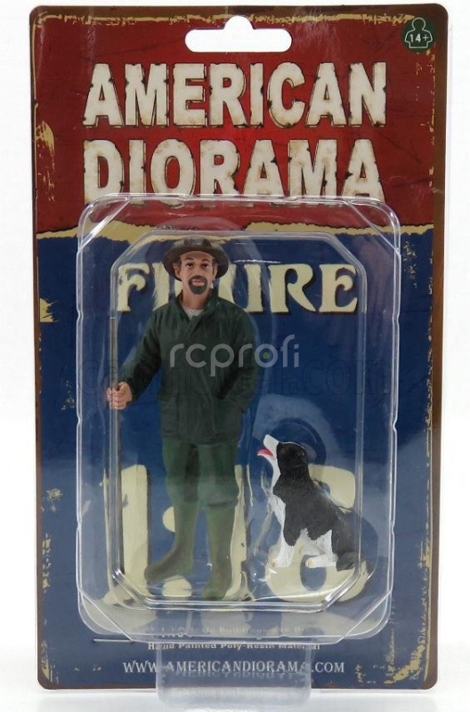 American diorama Figures Meccanico Con Cane - Mechanic Patrick With Dog 1:18 Zelená