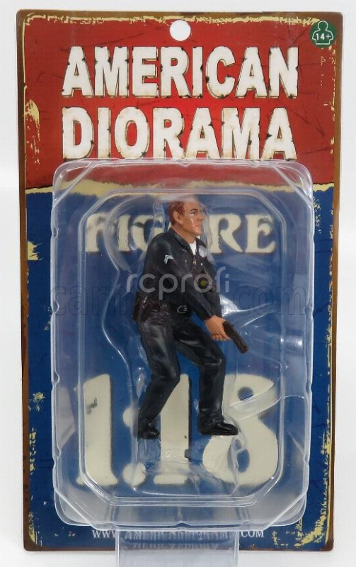 American diorama Figures Poliziotto Con Pistola - Police Officer Iii With Gun 1:18 Black
