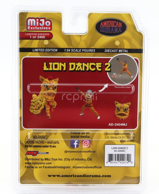 American diorama Figures Set 4x Lion Dance 2 1:64 Žlutá