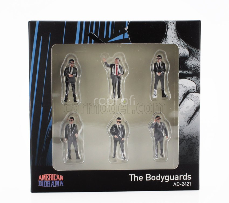 American diorama Figures Set 6x The Bodyguards 1:64 Black