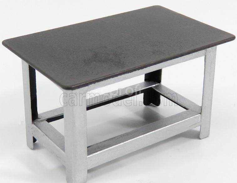 American diorama Figures Work Table - Tavolo In Metallo Da Lavoro 1:24 Stříbrná Černá