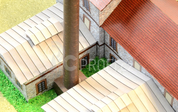 Anenský důl Příbram - papírový model 1:200