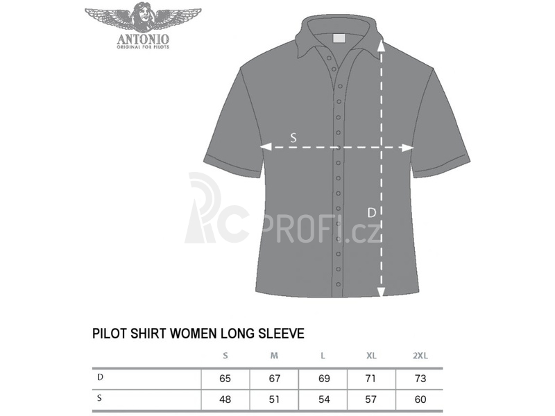 Antonio dámská košile Airliner dlouhý rukáv XXL