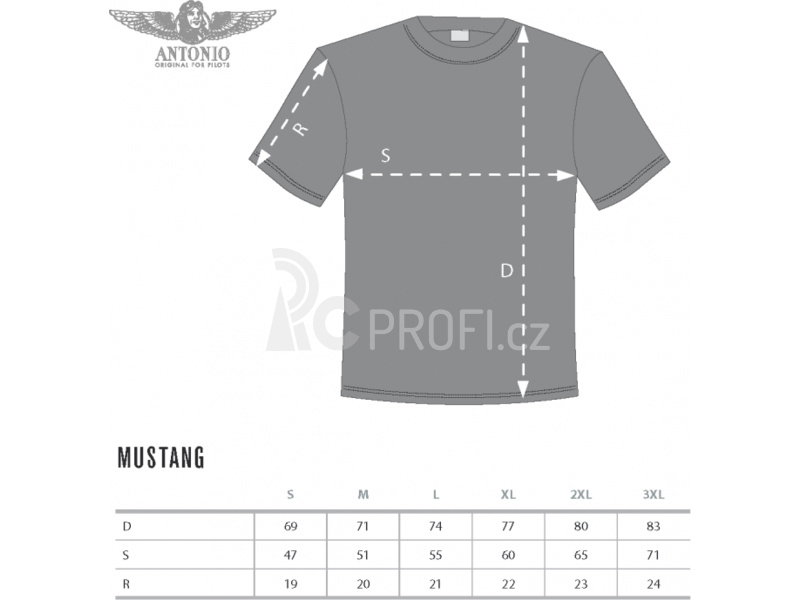 Antonio pánské tričko P-51 Mustang XXL