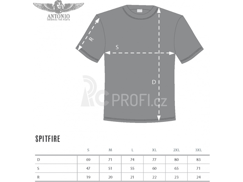 Antonio pánské tričko Spitfire Mk-VIII M