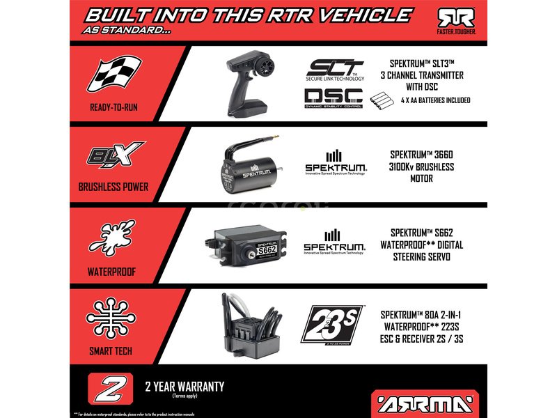 RC auto Arrma Granite 223S BLX 1:10 4WD RTR DSC, modrá