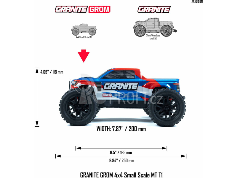 RC auto Arrma Granite Grom 1:18 4WD Smart RTR, zelená