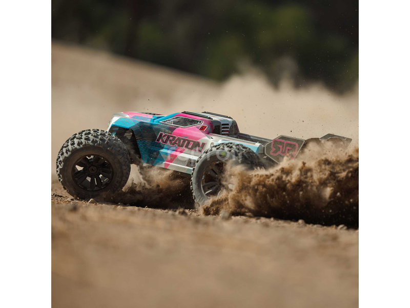 RC auto Arrma Kraton 6S V6 BLX 1:8 4WD RTR, modrá/růžová