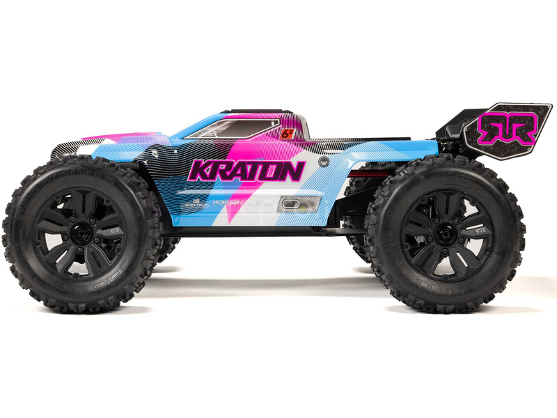 RC auto Arrma Kraton 6S V6 BLX 1:8 4WD RTR, modrá/růžová