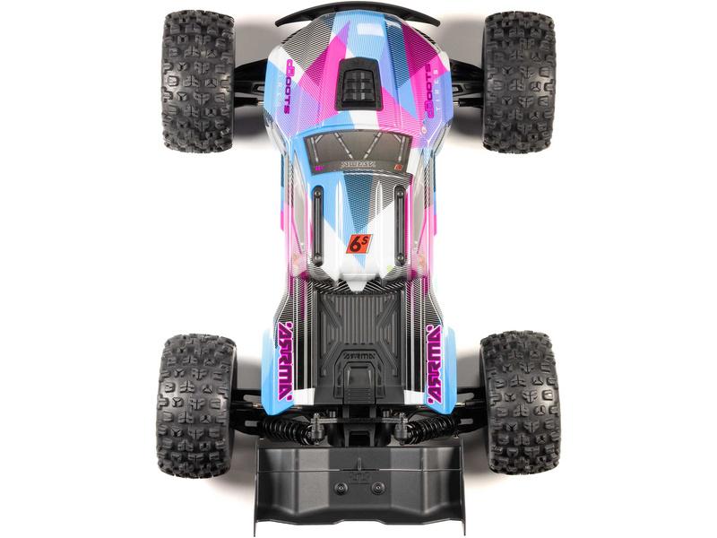 RC auto Arrma Kraton 6S V6 BLX 1:8 4WD RTR, modrá/růžová