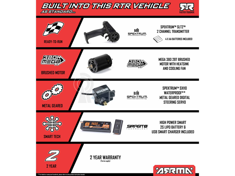 RC auto Arrma Mojave Grom 1:18 4WD RTR, červená