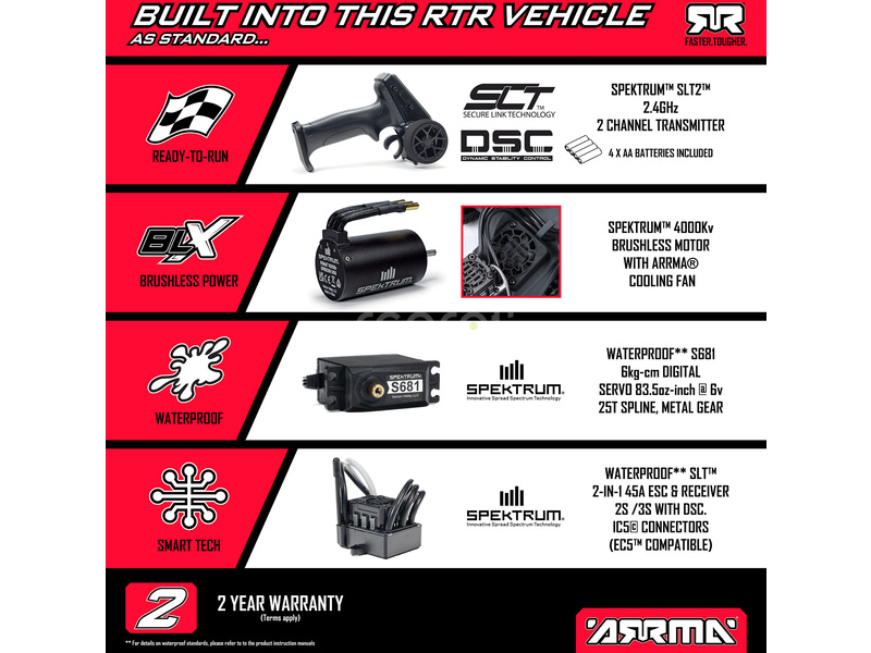 Arrma Quake 223S BLX 2WD 1:10 RTR zelená