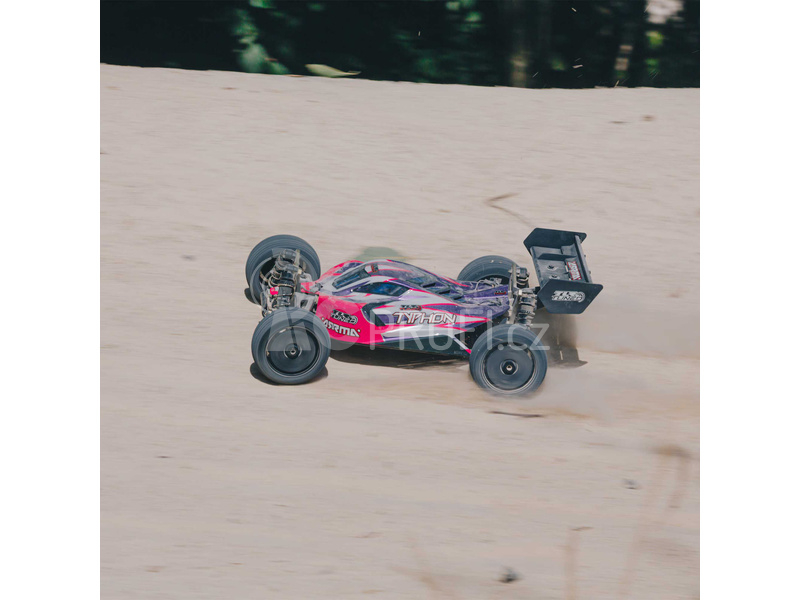 RC auto Arrma Typhon TLR Tuned 1:8 4WD Roller Buggy, růžová/fialová