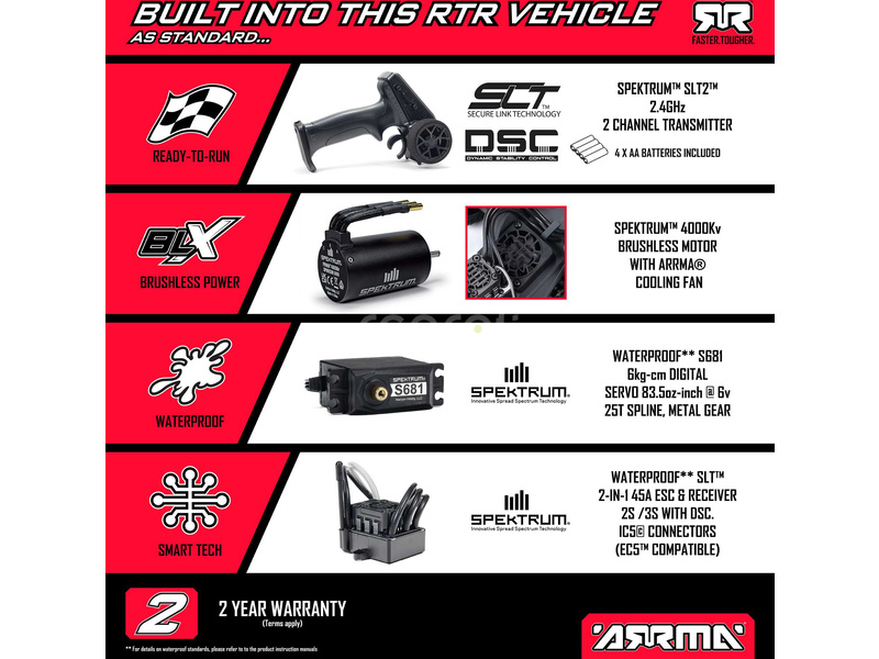 RC auto Arrma Vorteks 223S BLX DSC 2WD 1:10 RTR, modrá