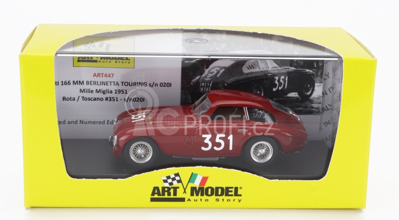Art-model Ferrari 166mm Berlinetta Touring Sn020i N 351 1:43, červená