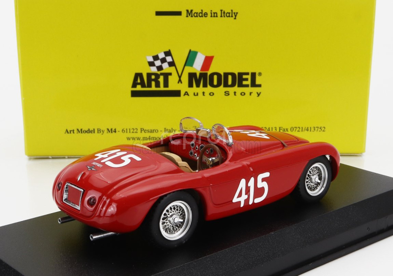 Art-model Ferrari 166mm Spider Barchetta N 415 Giro Di Sicilia 1951 Paolo Marzotto - Marino Marini 1:43 Red