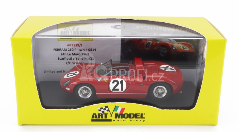Art-model Ferrari 250p Spider 3.0l V12 Team Ferrari Spa Sefac N 21 1:43, červená