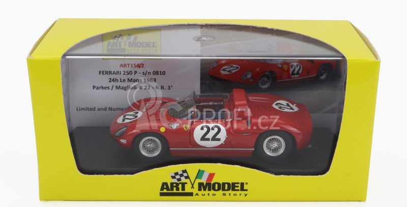 Art-model Ferrari 250p Spider 3.0l V12 Team Sefac Ferrari Spa N 22 1:43, červená