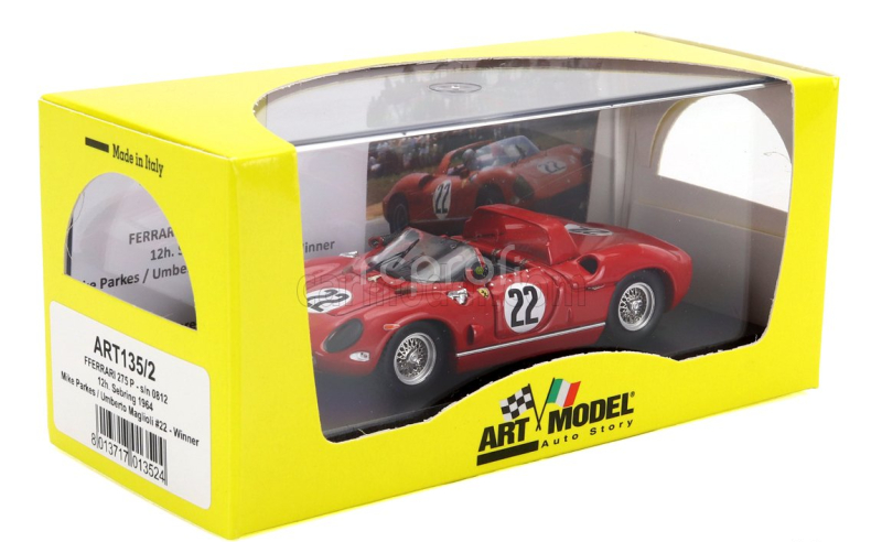 Art-model Ferrari 275p Spider Ch.0820 Team Sefac Ferrari N 22 Winner 12h Sebring 1964 Micheal Parkes - Umberto Maglioli 1:43 Red