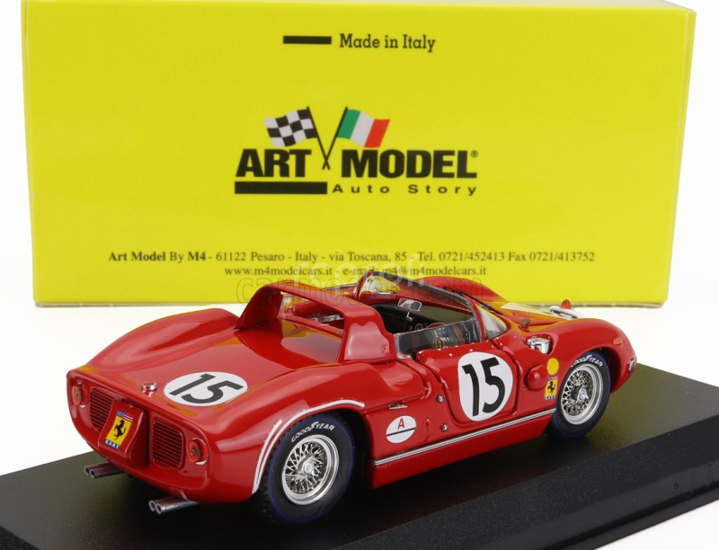 Art-model Ferrari 330p Spider 4.0l V12 Team N.a.r.t. N 15 24h Le Mans 1964 Pedro Rodriguez - Skip Hudson 1:43 Červená Bílá
