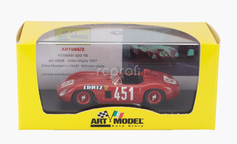 Art-model Ferrari 500tr Spider N 451 Winner Class Mille Miglia 1957 Gino Munaron 1:43 Red