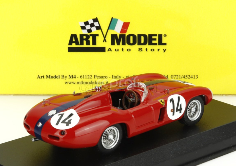 Art-model Ferrari 750 Monza 3.0l Spider N 14 Team Mike Sparken 24h Le Mans 1955  Masten Gregory - Michel Pobejersky (mike Sparken) 1:43 Červená Modrá
