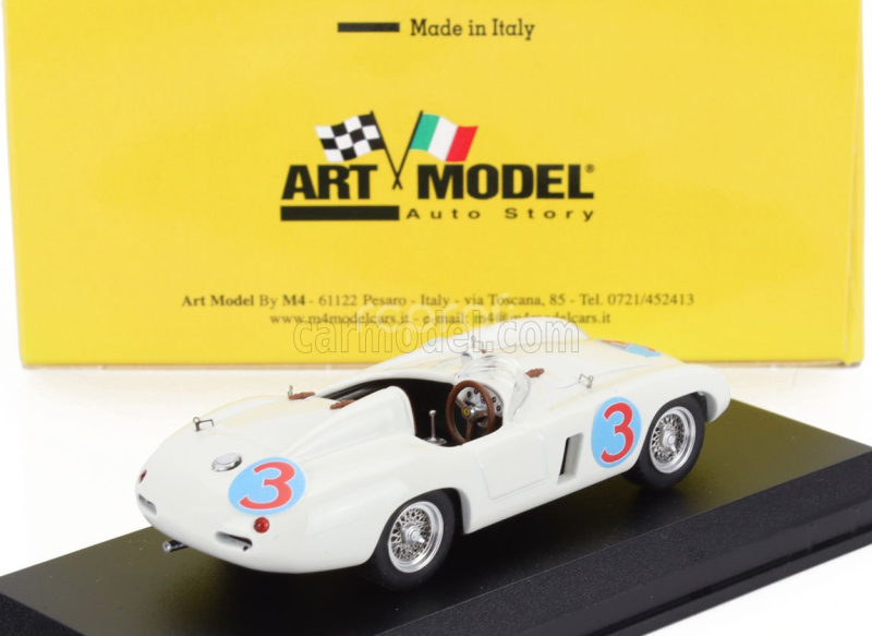 Art-model Ferrari 750 Monza Spider S/n.0498 N 3 Winner Road America Elkhart Lake 1955 Phil Hill 1:43 Bílá