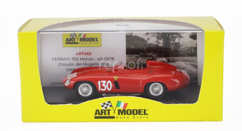 Art-model Ferrari 750 Monza Spider S/n.0578 N 130 Winner Circuito Del Mugello 1955 Umberto Maglioli 1:43 Red