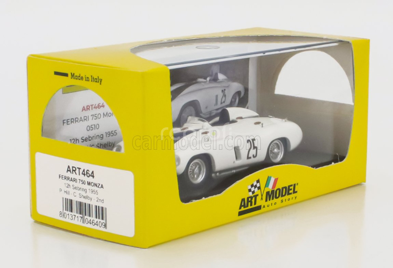 Art-model Ferrari 750 Monza Spider S/n.0578 N 25 2nd 12h Sebring 1955 Phil Hill - Carroll Shelby 1:43 Bílá Modrá