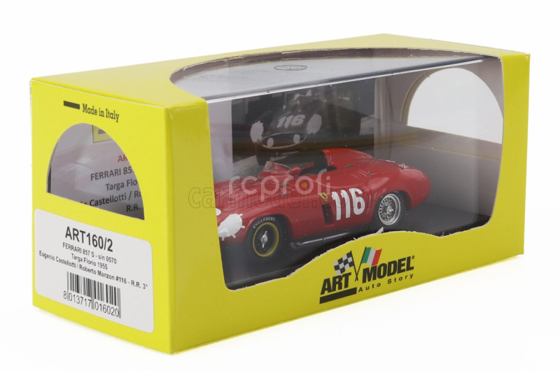 Art-model Ferrari 857s S/n0570 Spider N 116 3rd Targa Florio 1955 Eugenio Castellotti - Roberto Manzon 1:43 Red
