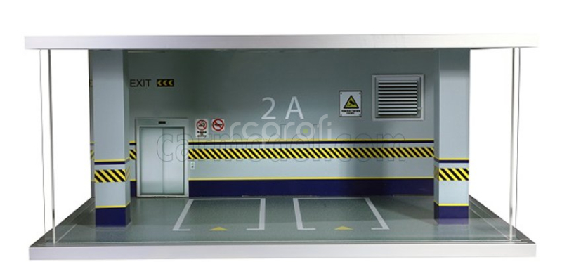 Atlantic Vetrina display box Diorama Parcheggio - Parking - Cars Not Included - Lungh.lenght Cm 68.5 X Largh.width Cm 43.0 X Alt.height Cm 30.0 1:18 Různé