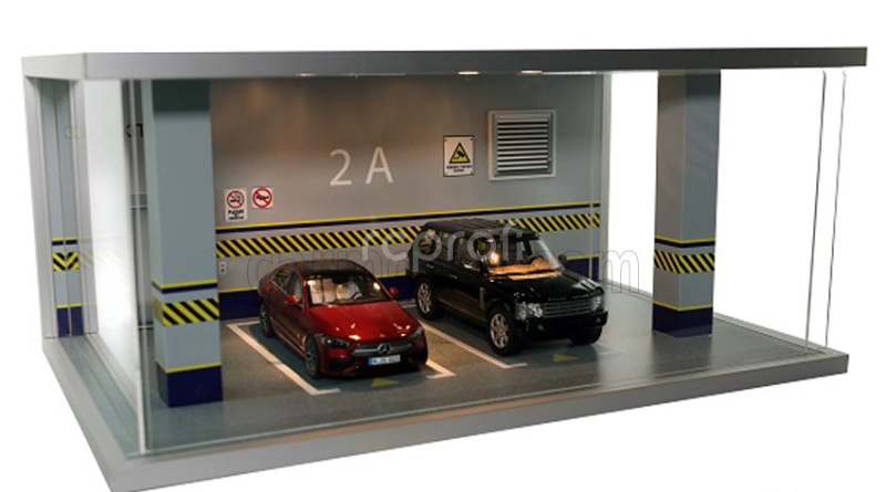 Atlantic Vetrina display box Diorama Parcheggio - Parking - Cars Not Included - Lungh.lenght Cm 68.5 X Largh.width Cm 43.0 X Alt.height Cm 30.0 1:18 Různé