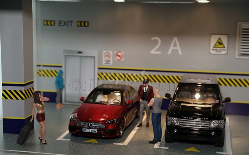 Atlantic Vetrina display box Diorama Parcheggio - Parking - Cars Not Included - Lungh.lenght Cm 68.5 X Largh.width Cm 43.0 X Alt.height Cm 30.0 1:18 Různé