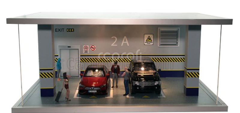 Atlantic Vetrina display box Diorama Parcheggio - Parking - Cars Not Included - Lungh.lenght Cm 68.5 X Largh.width Cm 43.0 X Alt.height Cm 30.0 1:18 Různé